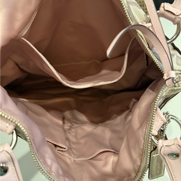 Coach Beige and Pink Signature Shoulder Bag - Picture 3 of 3